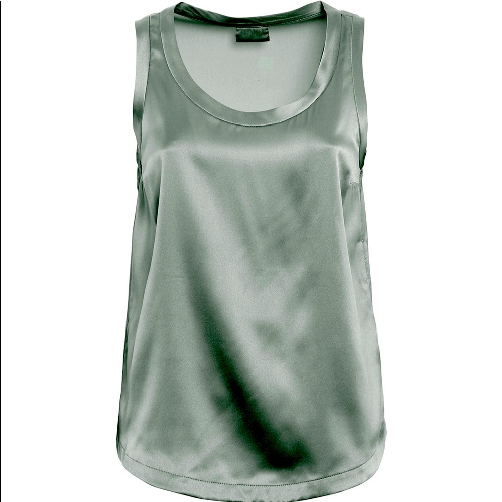 BRUNELLO CUCINELLI SILK SATIN TOP sleeveless sz M. NWT